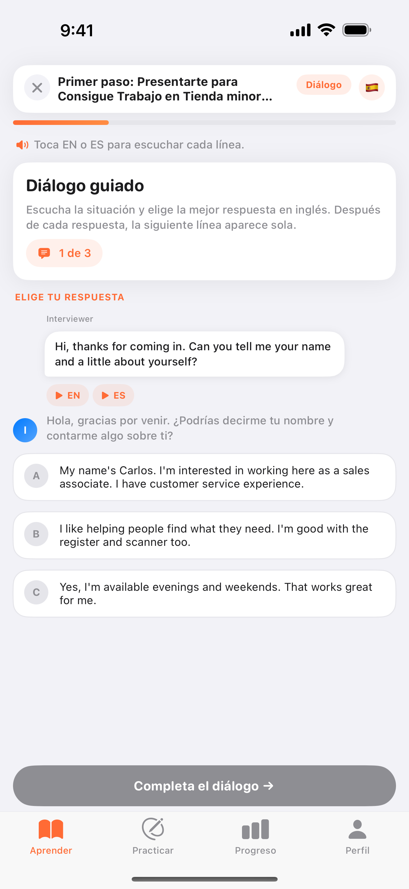 English for WorkLife dialogue practice